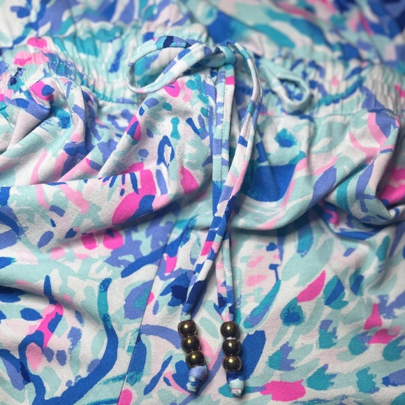 Lilly Pulitzer Rayon Jumpsuit Paulina Breakwater Party Wave Print Racer Back - Picture 11 of 14